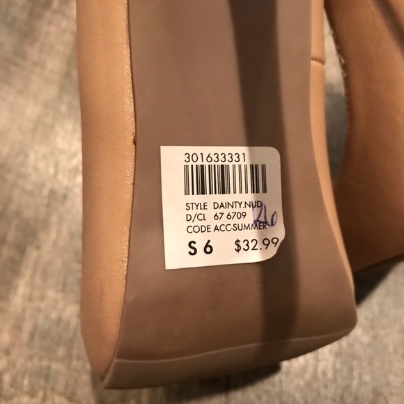 NUDE PEEP TOE HEELS - Picture 4 of 5